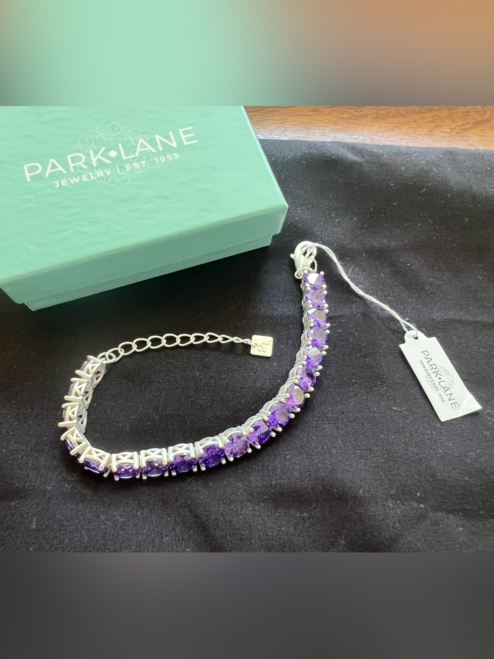Park Lane Amethyst-Style Crystal Bracelet in Purple and Silver